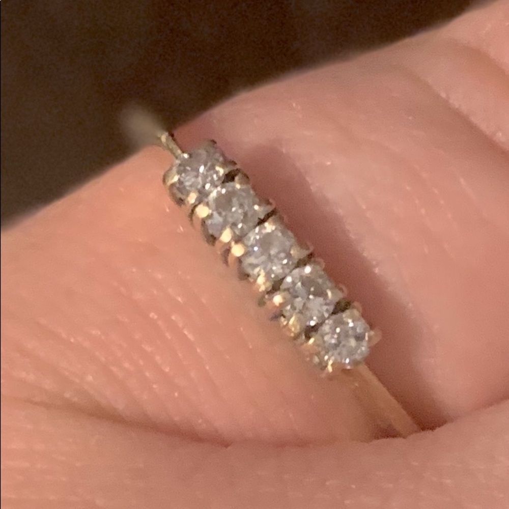 Solid Gold 5 diamond ring- real not lab created.